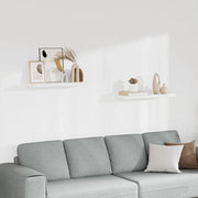 Scaffali a Parete 2 pz Bianchi 80x23,5x3,8 cm in MDF 323815