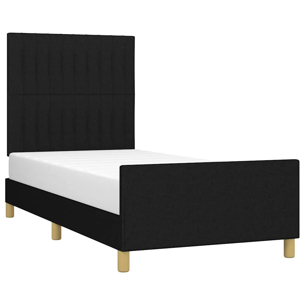 Giroletto senza Materasso-Struttura Letto Nero 100x200 cm in Tessuto 180928