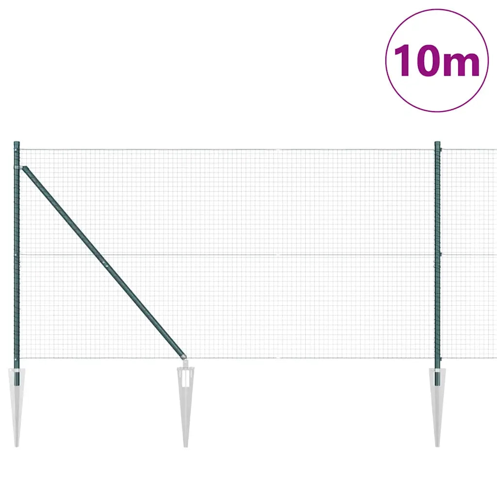 Palo della recinzione Verde 10 x 1,4 m (rete 25 x 25 mm)