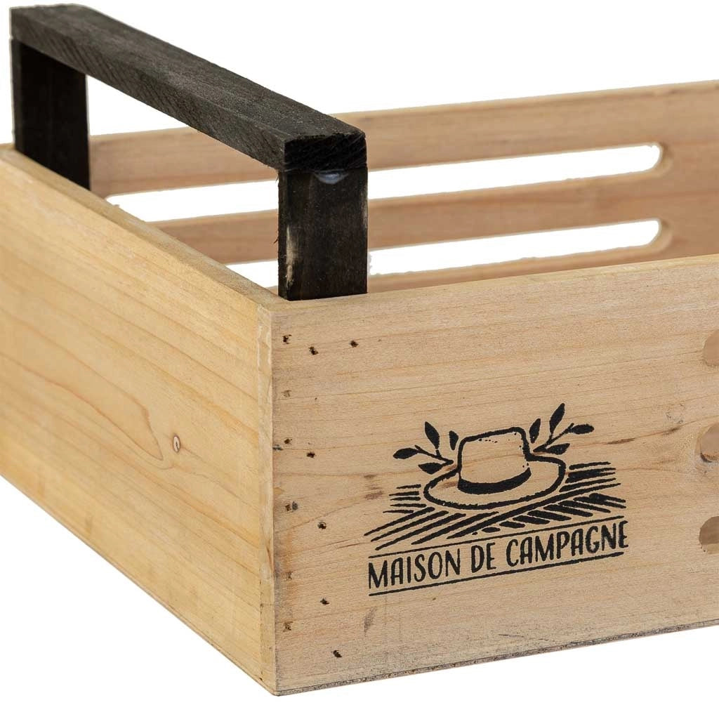 Cesto in legno marrone 33x21x9/13 h