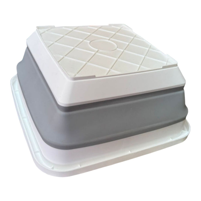 BACINELLA PIEGHEVOLE MULTIFUNZIONE 32x32x14cm GRIGIO E BIANCO