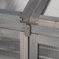Mini Serra, piccola serra con struttura in legno, finestra e doppia porta, 3 ripiani, 70L x 50P x 120H cm, Grigio
