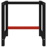 Telaio per Banco da Lavoro in Metallo 80x57x79 cm Nero e Rosso CFW7357902