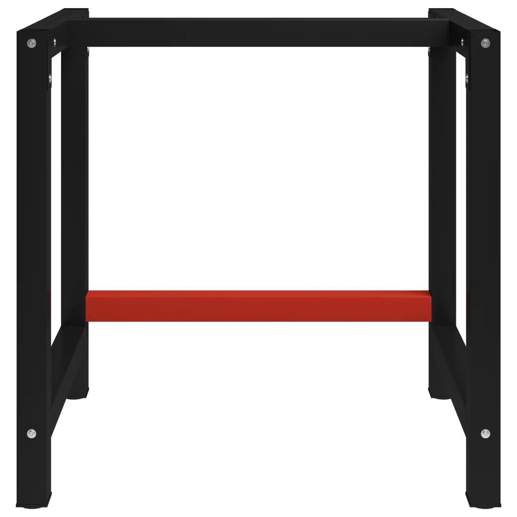 Telaio per Banco da Lavoro in Metallo 80x57x79 cm Nero e Rosso CFW7357902