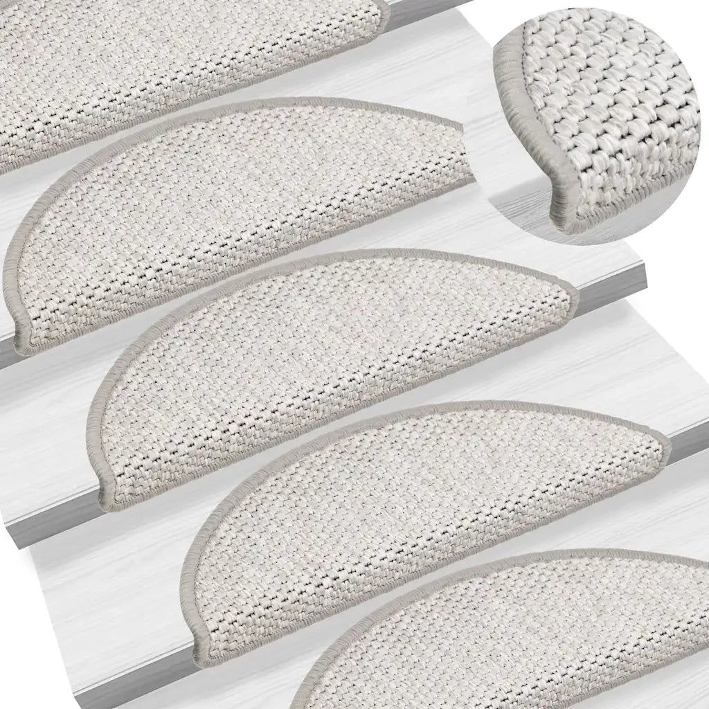 Tappeti Adesivi Scale Aspetto Sisal 30 pz | Gradini per Scale 56x17x3 cm Platino