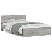 Giroletto con Testiera e LED-Struttura Letto con testiera Grigio Sonoma 140x190 cm 977829