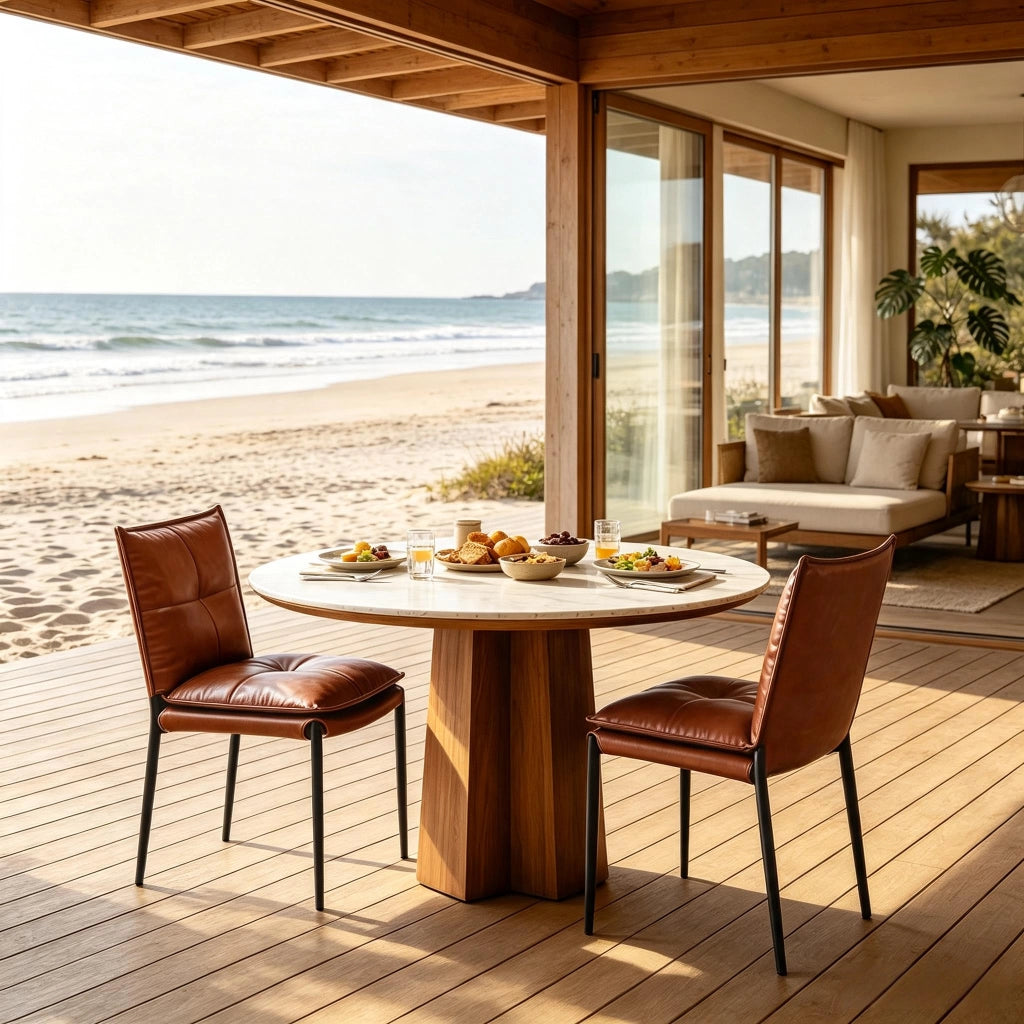 SEDIA da pranzo imbottita 48x55x87 cm nero/marrone Set da 2 pezzi