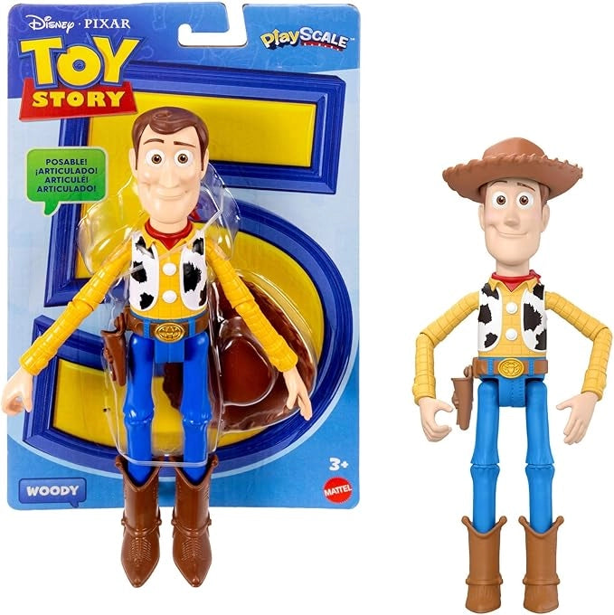 Disney Pixar Toy Story 5 - Woody, action figure da 23,5cm con 14 punti di articolazione, cappello removibile e design fe