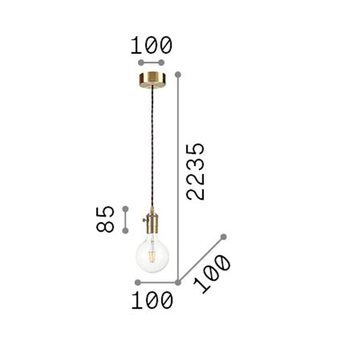 Sospensione Rustica-Country Doc Metallo Rame 1 Luce E27