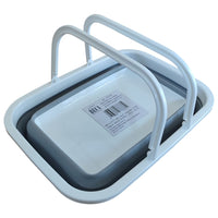 BACINELLA PIEGHEVOLE MULTIFUNZIONE 38x28x15cm GRIGIO E BIANCO CON MANIGLIE