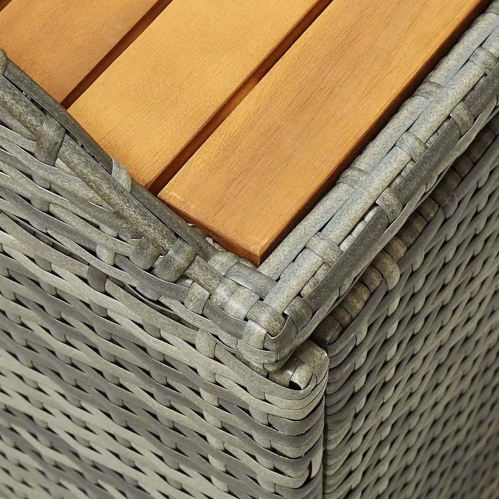 Panca da Giardino con Vano Portaoggetti 120cm Polyrattan Grigio 46481