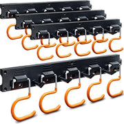 Supporto per attrezzi da giardino, 4 x 40 cm, supporto per attrezzi, supporto per attrezzi da parete con rivestimento in gomma antiscivolo, attrezzi da giardino, appoggio per garage, supporto per attrezzi da serra