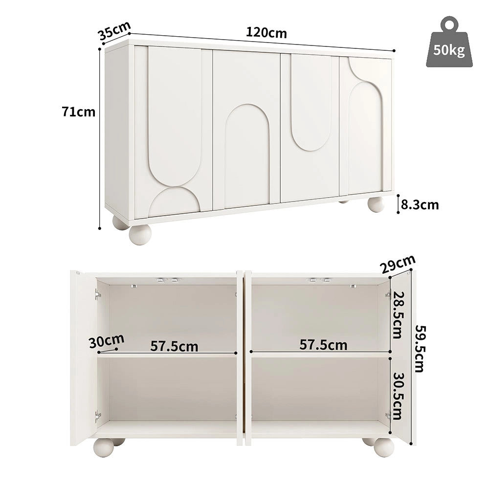 Armadio - Xylo - 120??35??71 cm - Moderno Bianco con Ripiano Regolabile