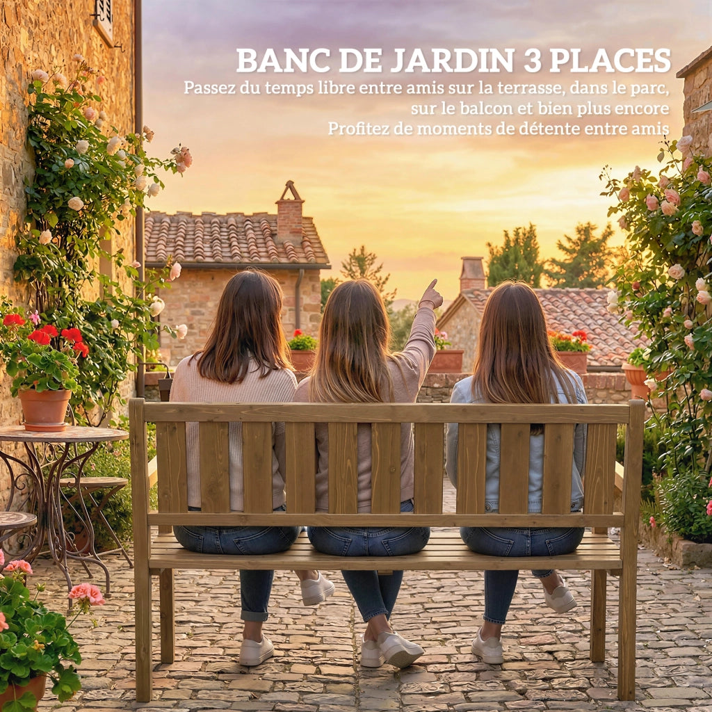 Banco da Giardino 3 Posti ¨C Zephmum ¨C Legno Teak