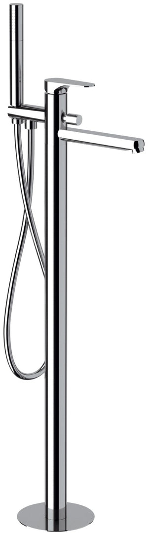 Rubinetto bordo vasca da pavimento, con deviatore e kit doccia - serie class line