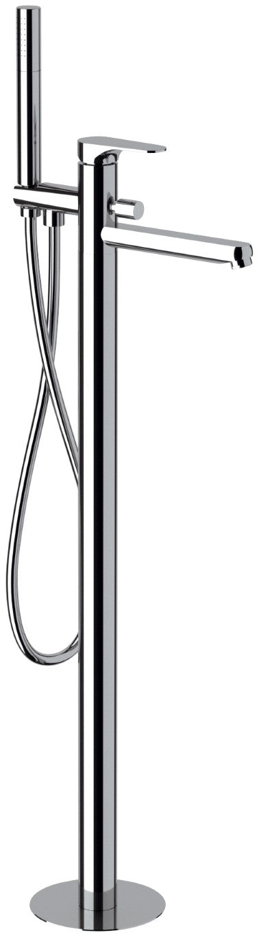 Rubinetto bordo vasca da pavimento, con deviatore e kit doccia - serie class line