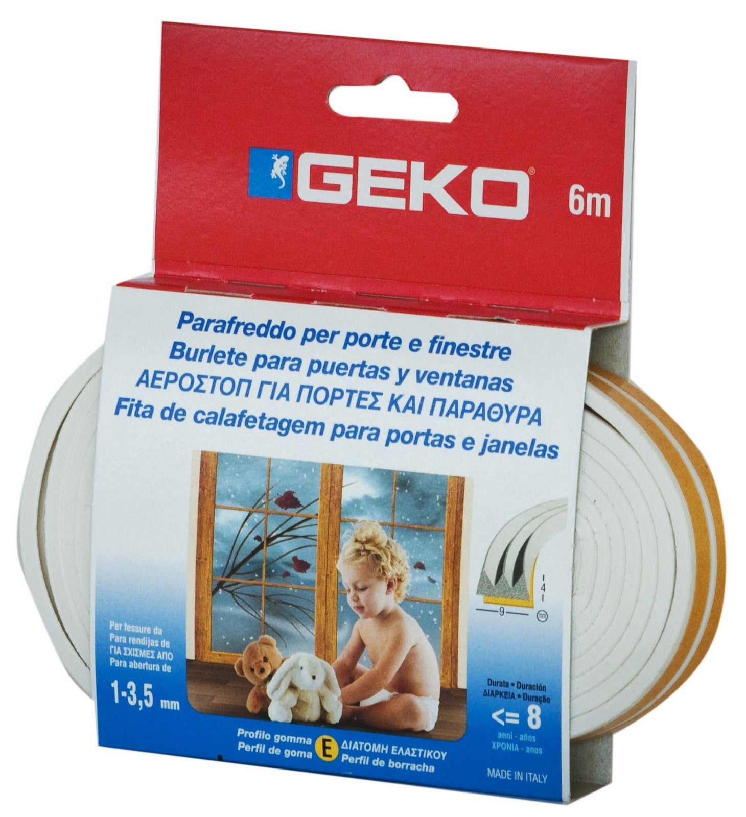 parafreddo in gomma 6 m bianco cod:ferx.16321
