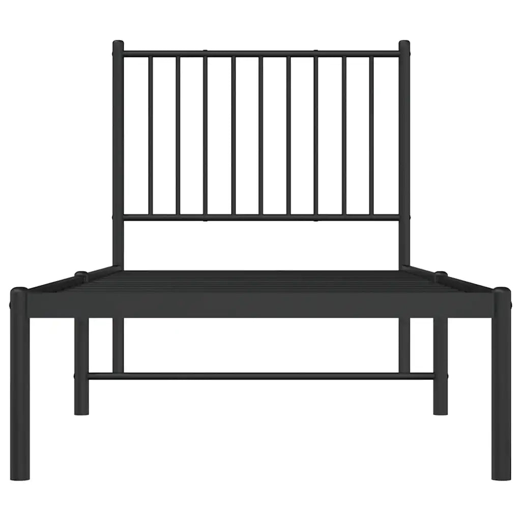 Giroletto con Testiera-Struttura Letto con testiera in Metallo Nero 75x190 cm 575609