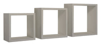 Set 3 Mensole da Parete Cubo in Fibra di Legno Incubo Marrone Talpa