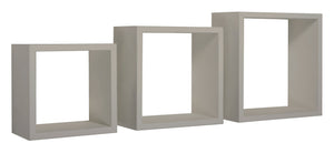 Set 3 Mensole da Parete Cubo in Fibra di Legno Incubo Marrone Talpa