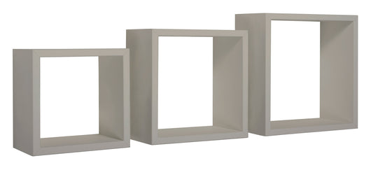 Set 3 Mensole da Parete Cubo in Fibra di Legno Incubo Marrone Talpa