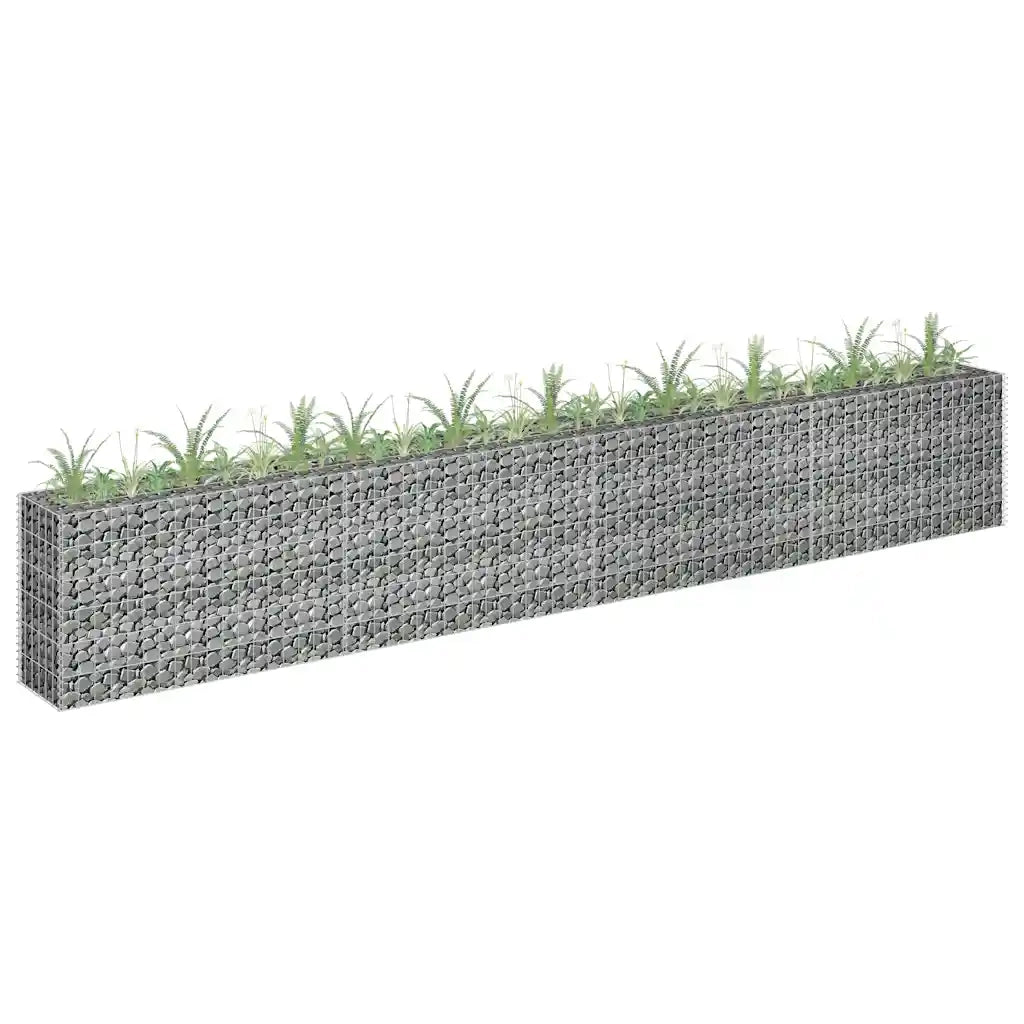 Gabbione Fioriere | Cassetta per fiori | Letto Rialzato in Acciaio Zincato 360x30x60 cm