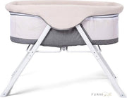 2 in 1 Wieg Leggibile e Portatile per Neonati, Piatto Matrassabile e Lavabile, Fodera Ademante con Cerniera, Borsa Oxford Inclusa (Grigio)