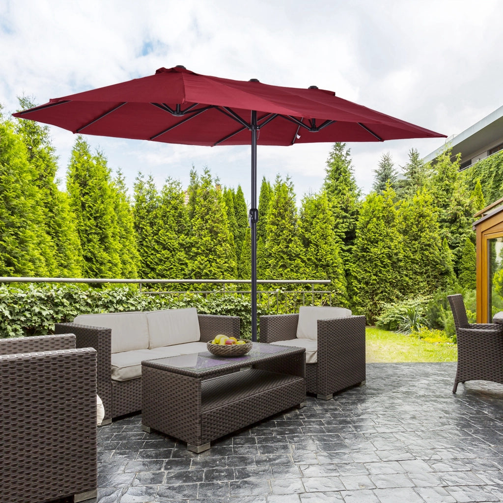 Parasole da giardino rettangolare ¨C zephmum ¨C Bordeaux, acciaio, 4.6x2.7x2.4 m