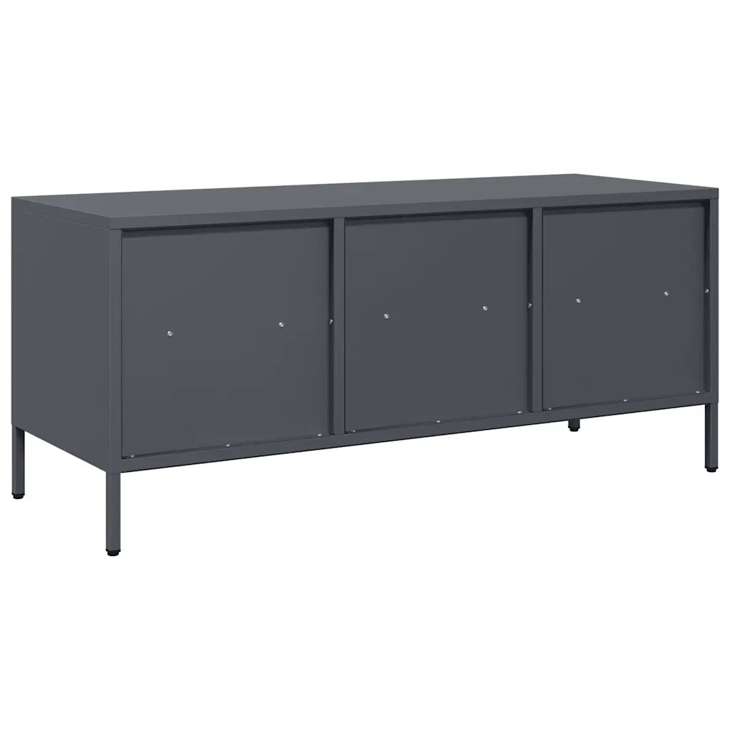 Mobile TV Antracite 101,5x39x43,5 cm Acciaio Laminato a Freddo