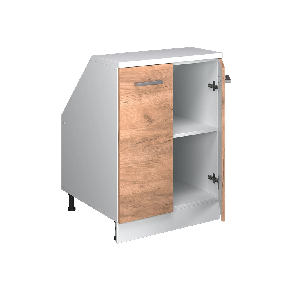 Mobile sottotetto Rion Rovere dorato/Bianco 60 x 83.8 cm con 2 porte, carcassa 60 cm profondità Vicco