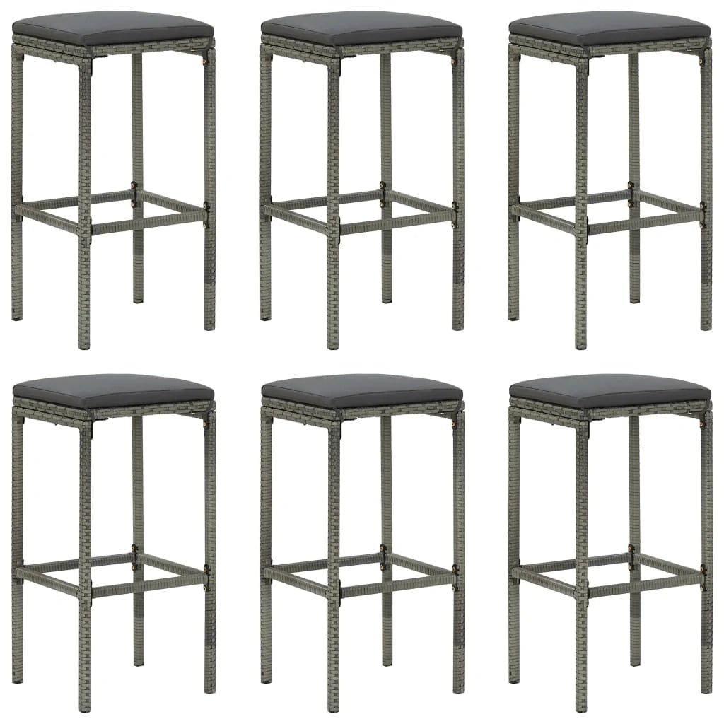 Set da bar da giardino con cuscini 7 pz grigio 02_0013465
