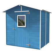 Casetta Box Capanno in Legno Azzurra per Attrezzi con Porta e Finestra 200X305X214Cm