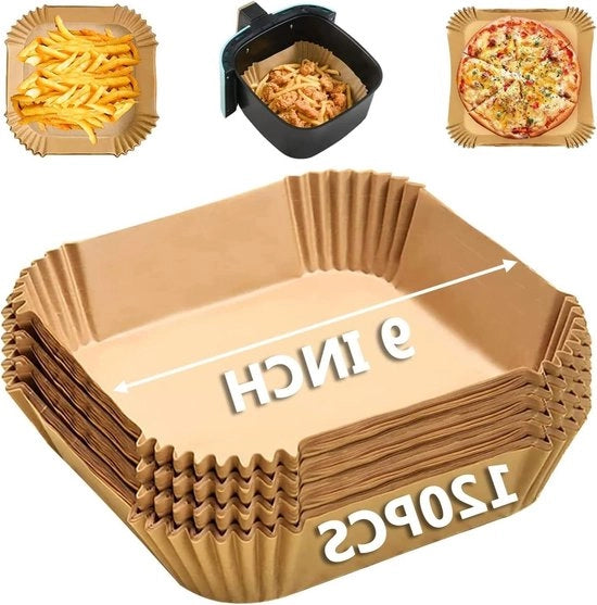 Pannello antiaderente per forno a aria calda - 120 pezzi - impermeabile e resistente all'olio - adatto per forni a aria calda 23cm - liner quadrato