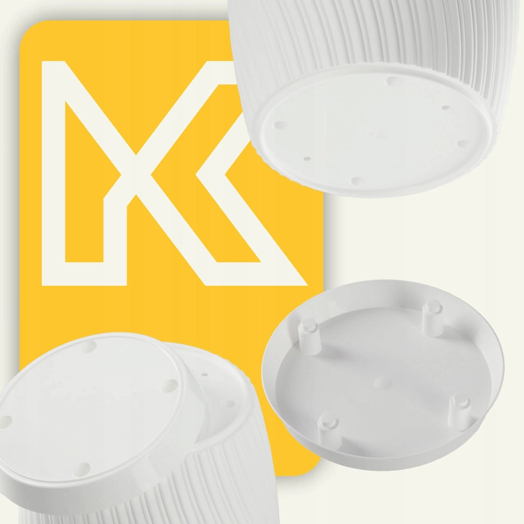 Vaso da fiori KADAX con supporto, coperchio, ciotola rotonda, 15 cm, bianco