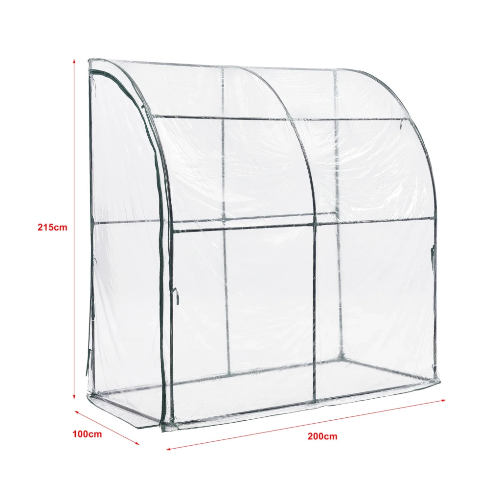 Serra da giardino Juta a parete in acciaio e PVC con porta zip 100 x 200 x 215 cm 03_0008248