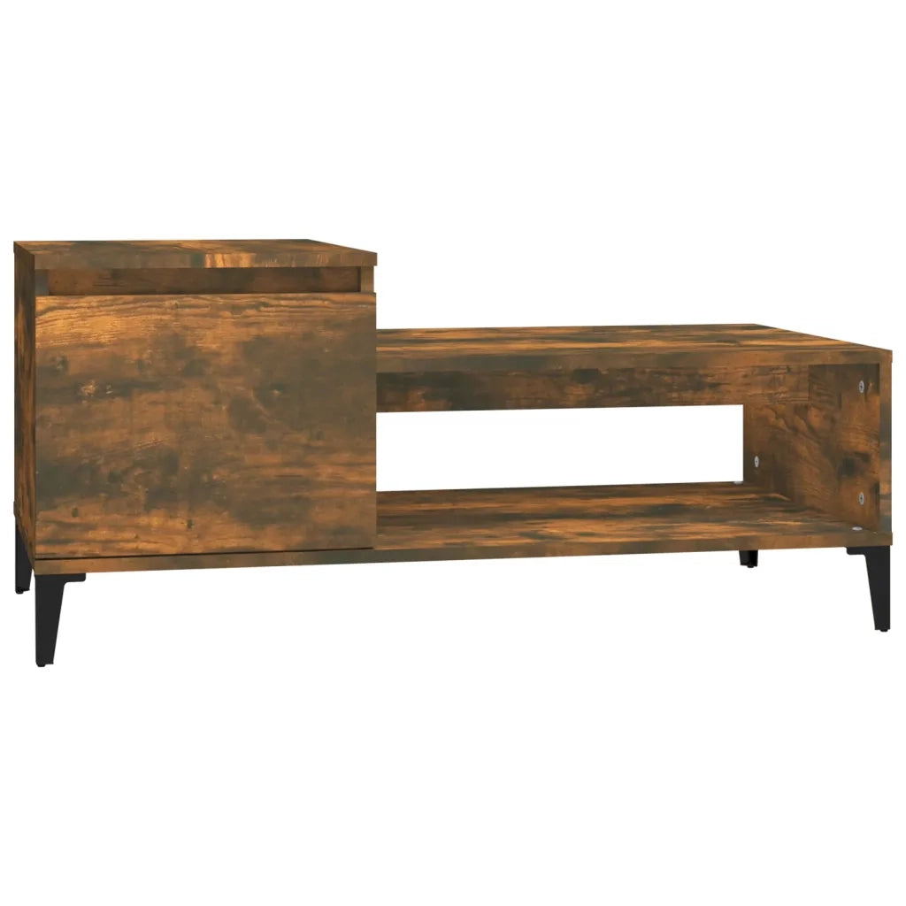 Tavolino da Salotto Rovere Fumo 100x50x45 cm Legno Multistrato 821137
