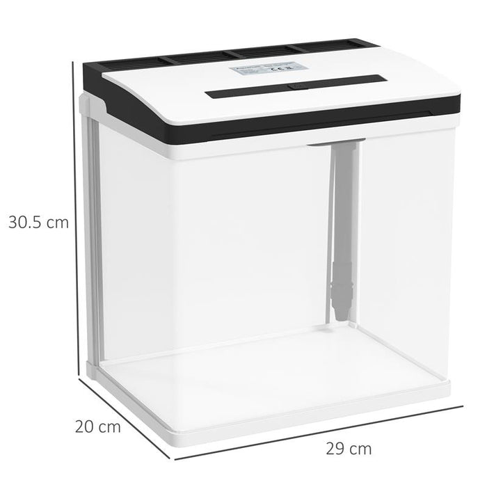 ACQUARIO DA 13L A ILLUMINAZIONE LED CON FORI DI VENTILAZIONE, IN VETRO HD E ABS, 29L X 20P X 30.5A CM
