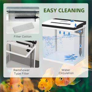 ACQUARIO DA 13L A ILLUMINAZIONE LED CON FORI DI VENTILAZIONE, IN VETRO HD E ABS, 29L X 20P X 30.5A CM