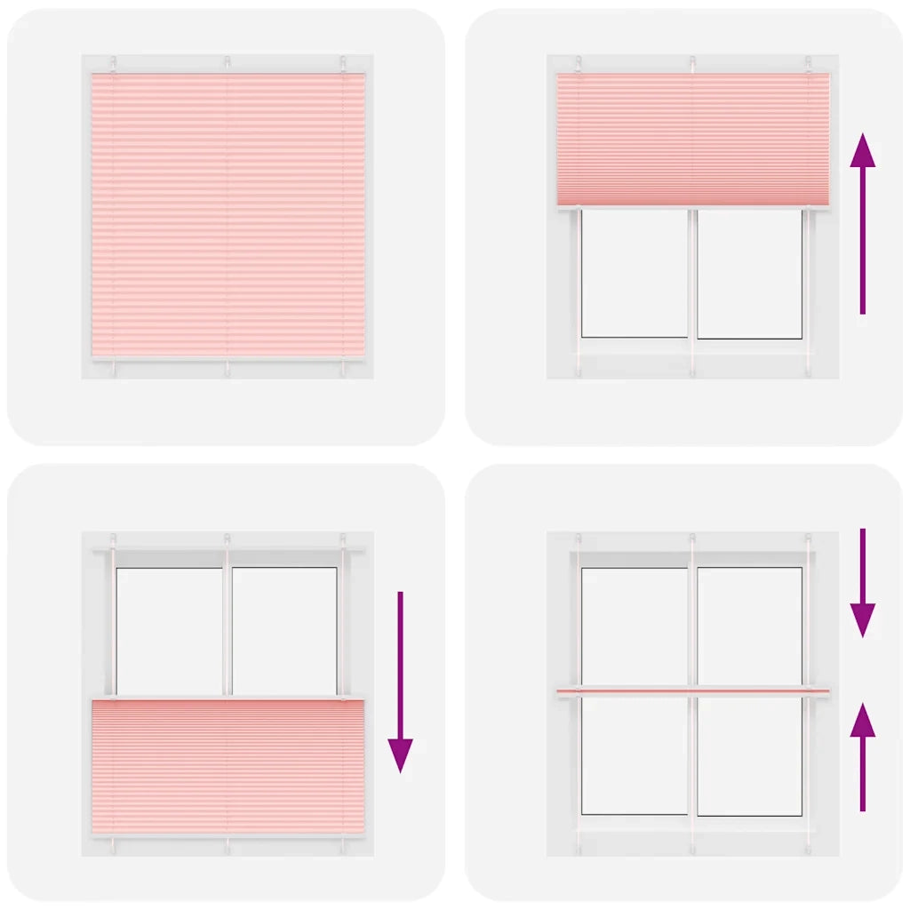Tenda Plissettata Rosa 120x100 cm Larghezza Tessuto 119,4 cm 4015436