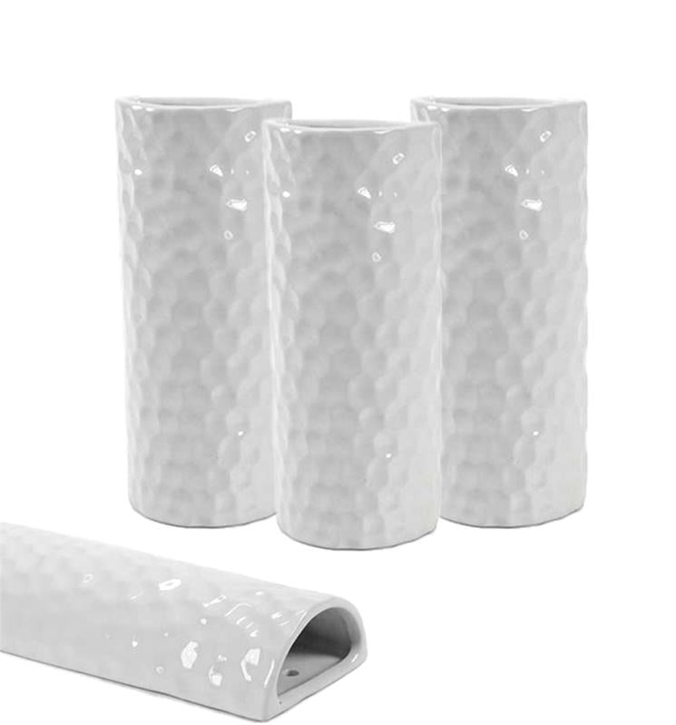 SET 3 EVAPORATORI DA TERMOSIFONE EFFETTO MARTELLATO IN CERAMICA DA 20 CM COLORE BIANCO