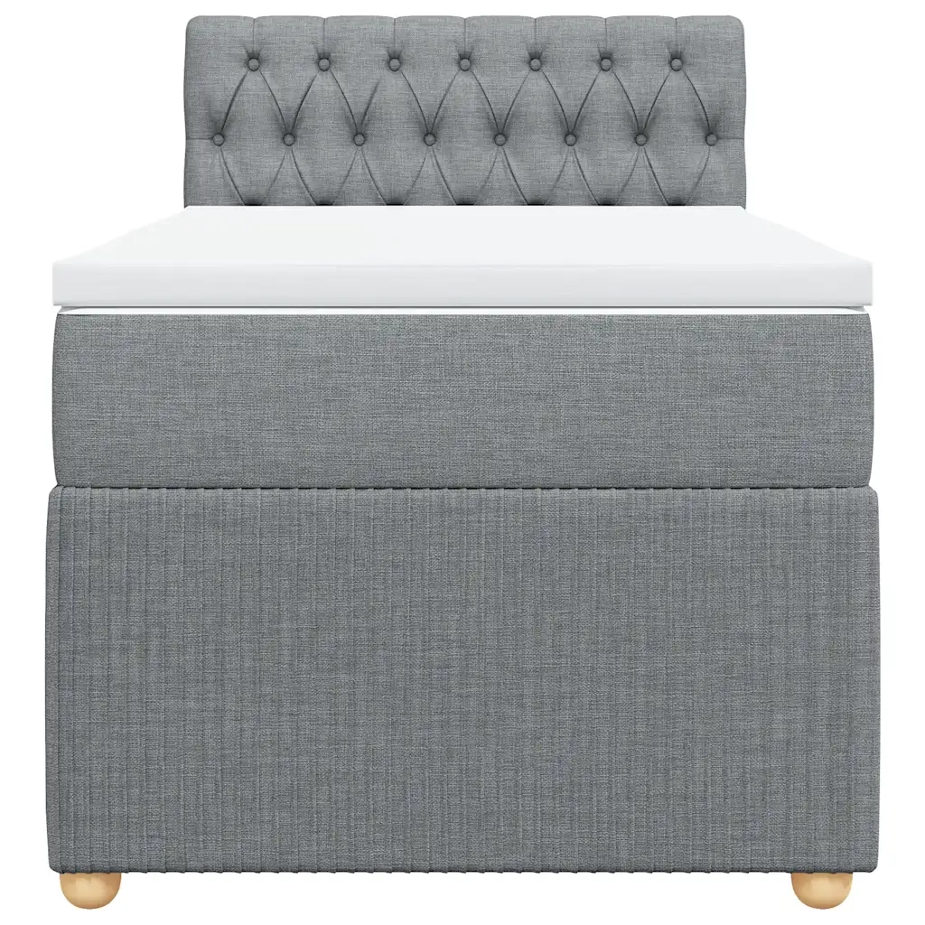 Giroletto a Molle con Materasso Grigio Chiaro 90x190 cm Tessuto