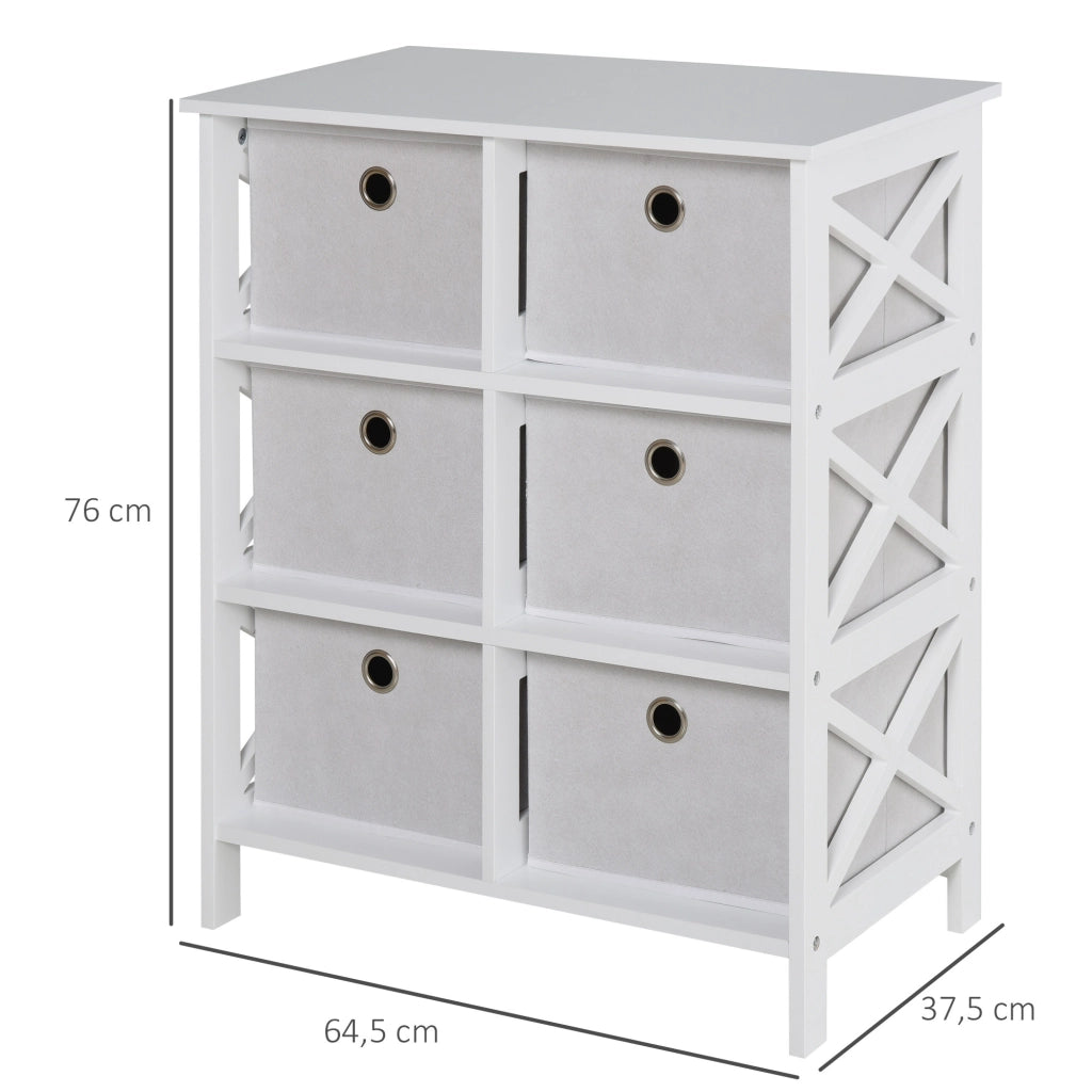 Cassettiera 6 cassetti ¨C Xylo ¨C MDF bianco grigio chiaro 64x37x76