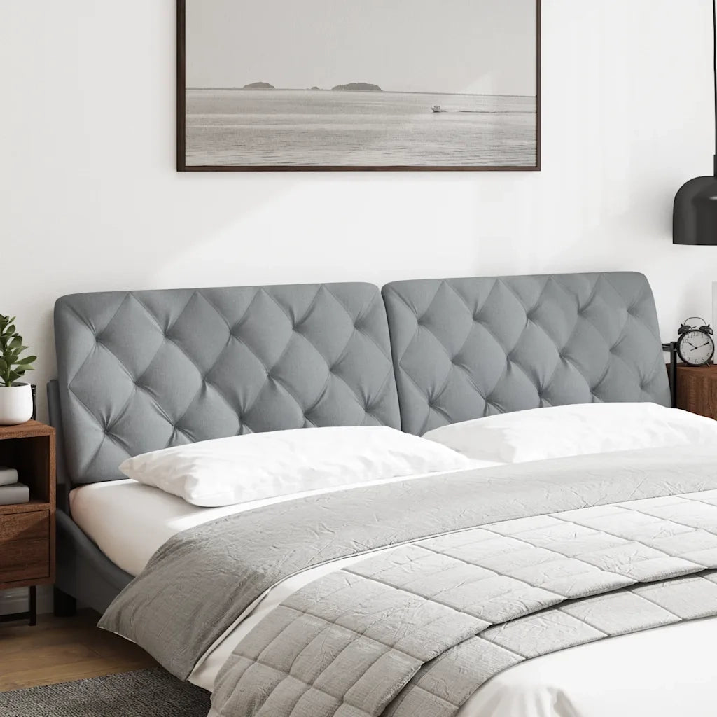 Cuscino Testiera Grigio Chiaro 200 cm in Tessuto 4019240
