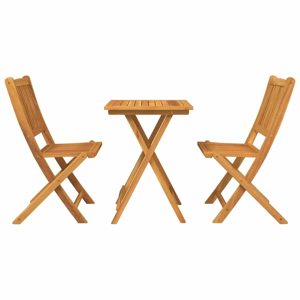 Set Bistro da Giardino 3 pcs Marrone Legno di Acacia Massello 42000950