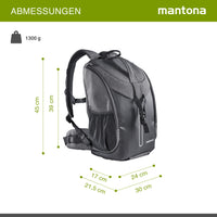 Mantona Tallinn Zaino fotografico per fotocamera SLR DSLR, obiettivi e accessori, con supporto per treppiede e copertura antipioggia, scomparti regolabili