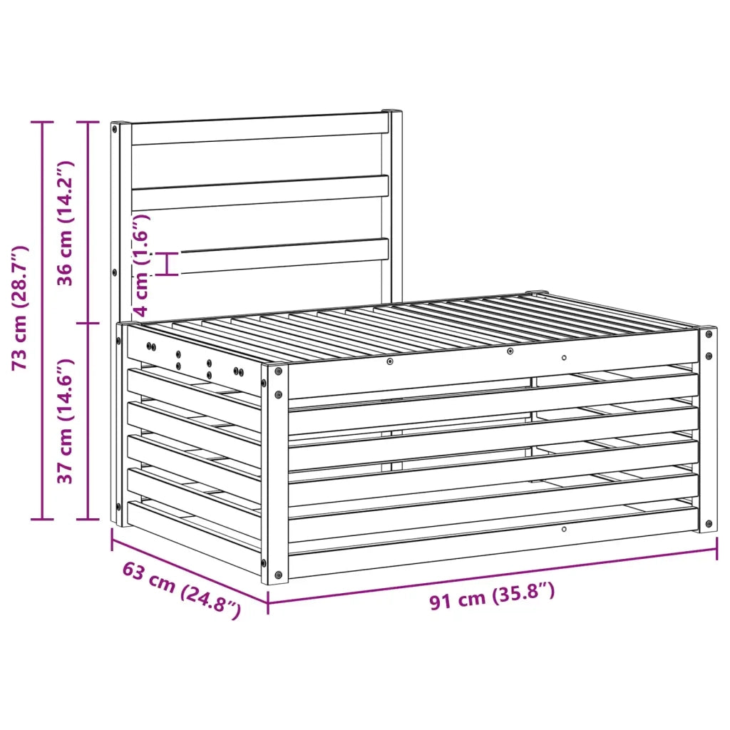 Set di divani da esterno 3 Pezzo Bianco 182,5 x 63 x 73 cm