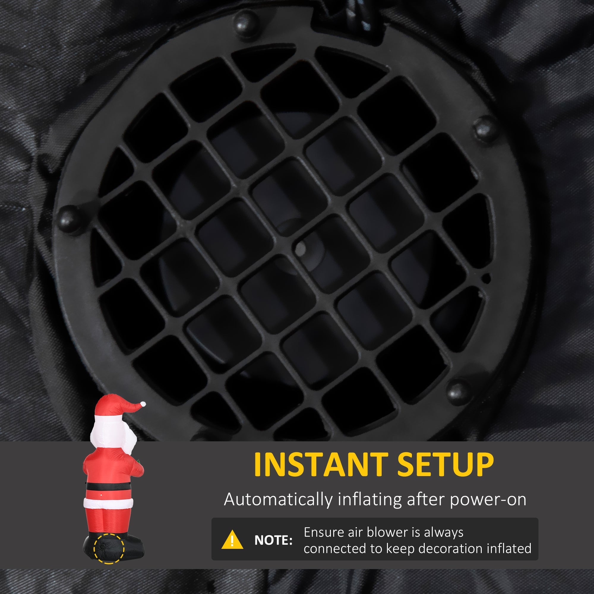 Babbo Natale Gonfiabile 77x68x184 cm con Regalo e 3 Luci LED