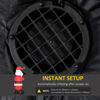 Babbo Natale Gonfiabile 77x68x184 cm con Regalo e 3 Luci LED