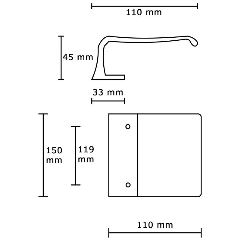 Maniglia tirante per porta  SAGUATTI 316/150T in alluminio bianco lucido