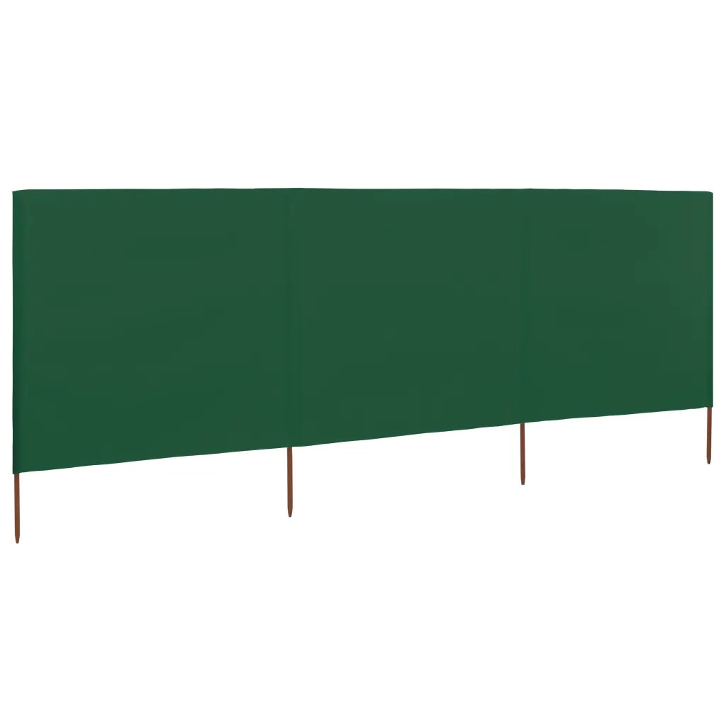 Paravento a 3 Pannelli in Tessuto 400x160 cm Verde CFW9550684